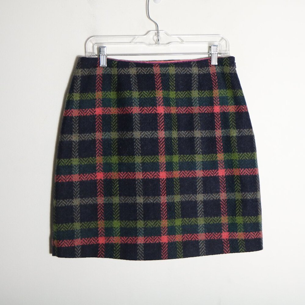 Boden British Tweed By Moon Wool Plaid Pencil Skirt 8 Preppy Acedemia Classic